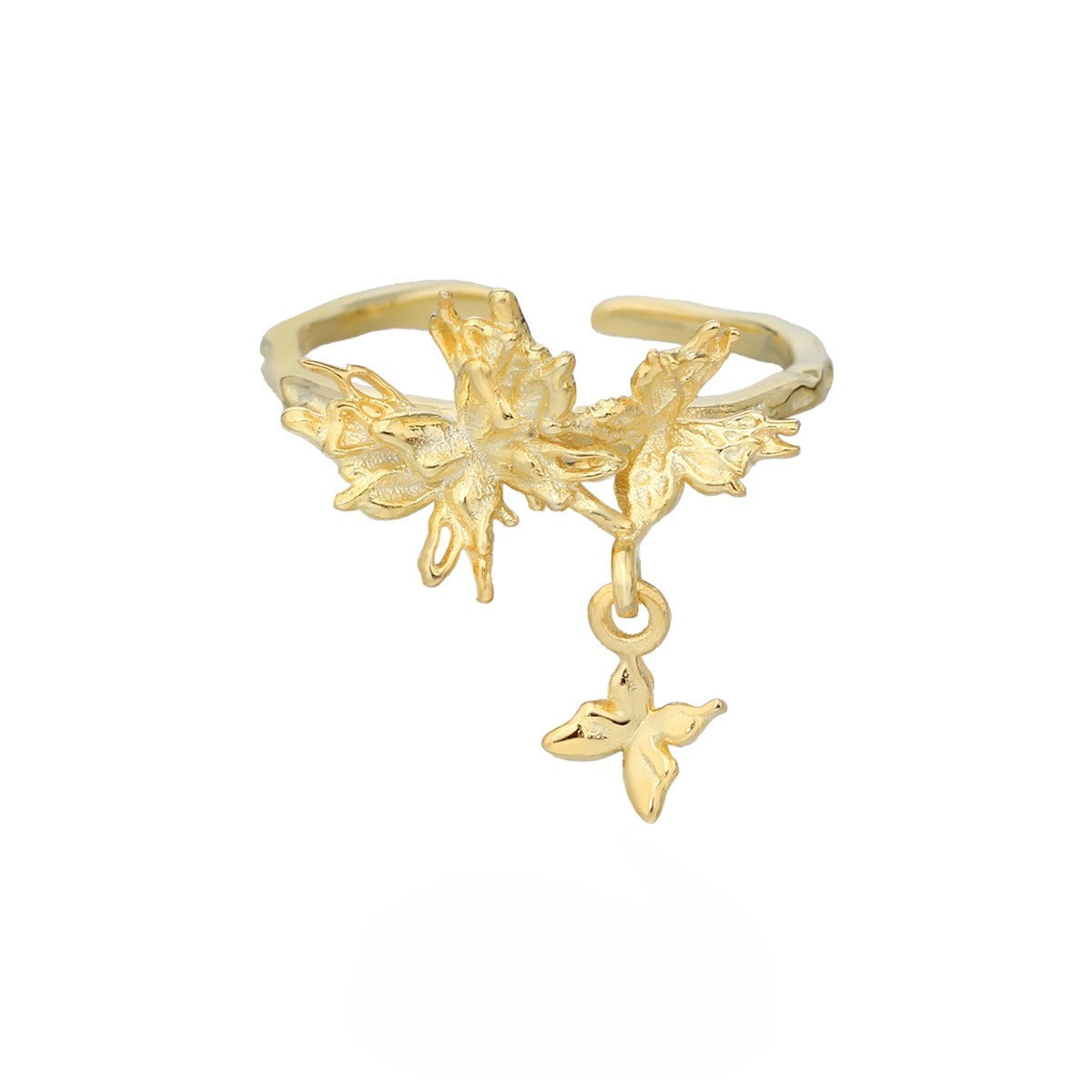 Niche Personality Silver Earrings Ins High-grade Temperament Wild Butterfly Ring