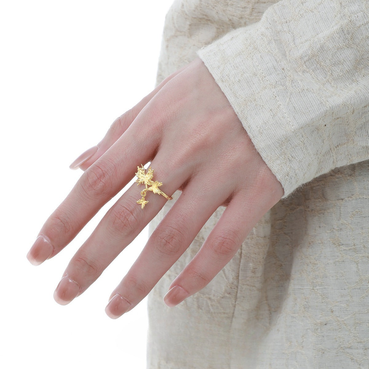 Niche Personality Silver Earrings Ins High-grade Temperament Wild Butterfly Ring