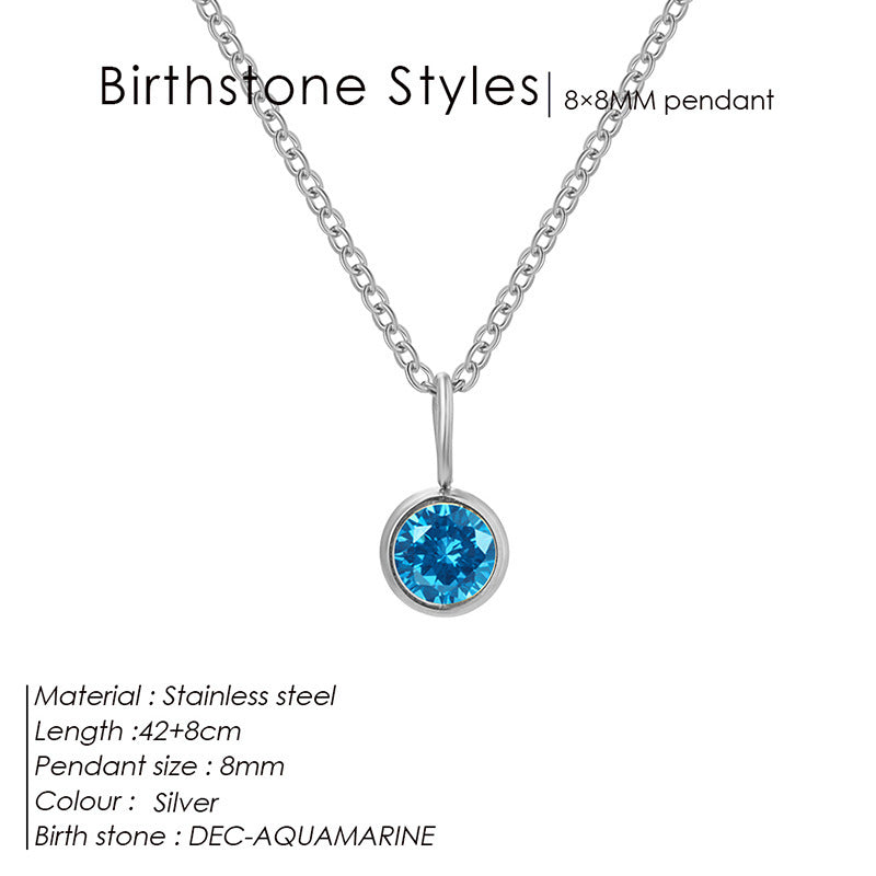 Birthstone Pendant Necklace – Colorful Rhinestone Jewelry by Month