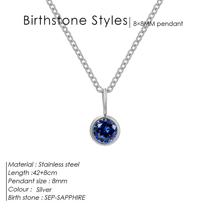 Birthstone Pendant Necklace – Colorful Rhinestone Jewelry by Month