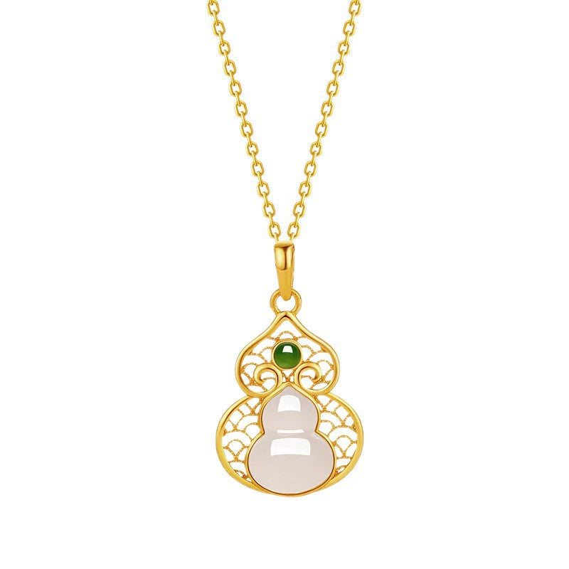 Jade Gourd Pendant Necklace