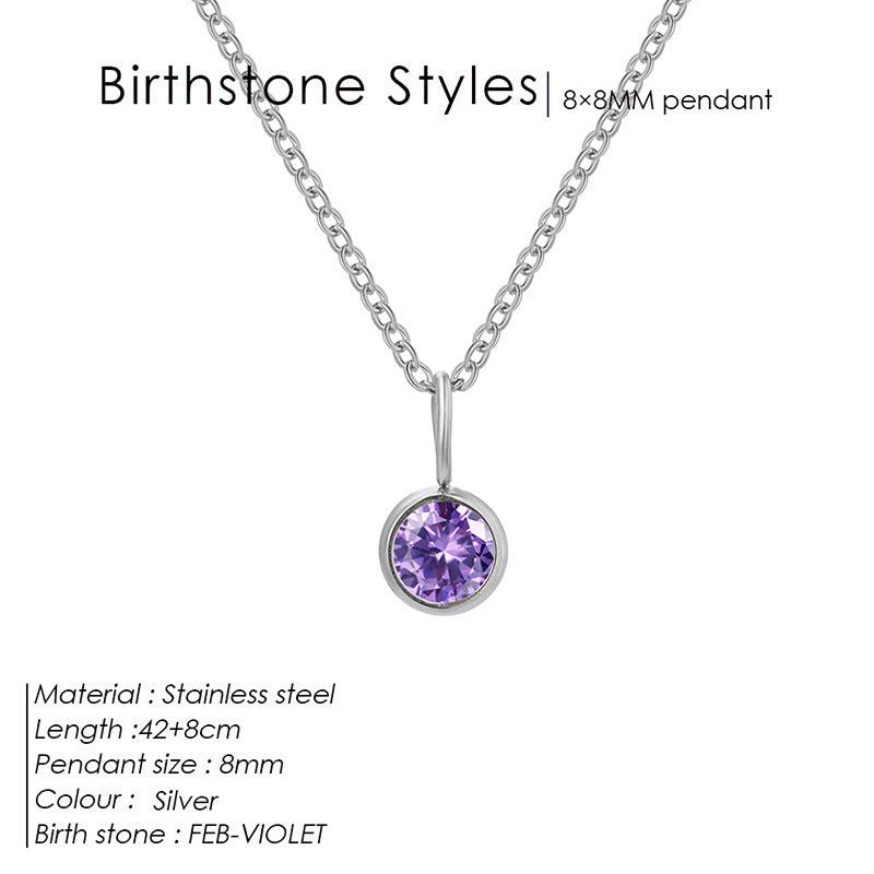Birthstone Pendant Necklace – Colorful Rhinestone Jewelry by Month