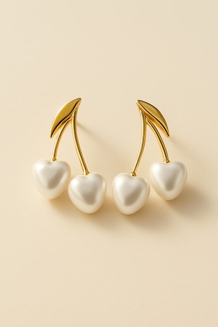 Pearl Cherry Drop Earrings