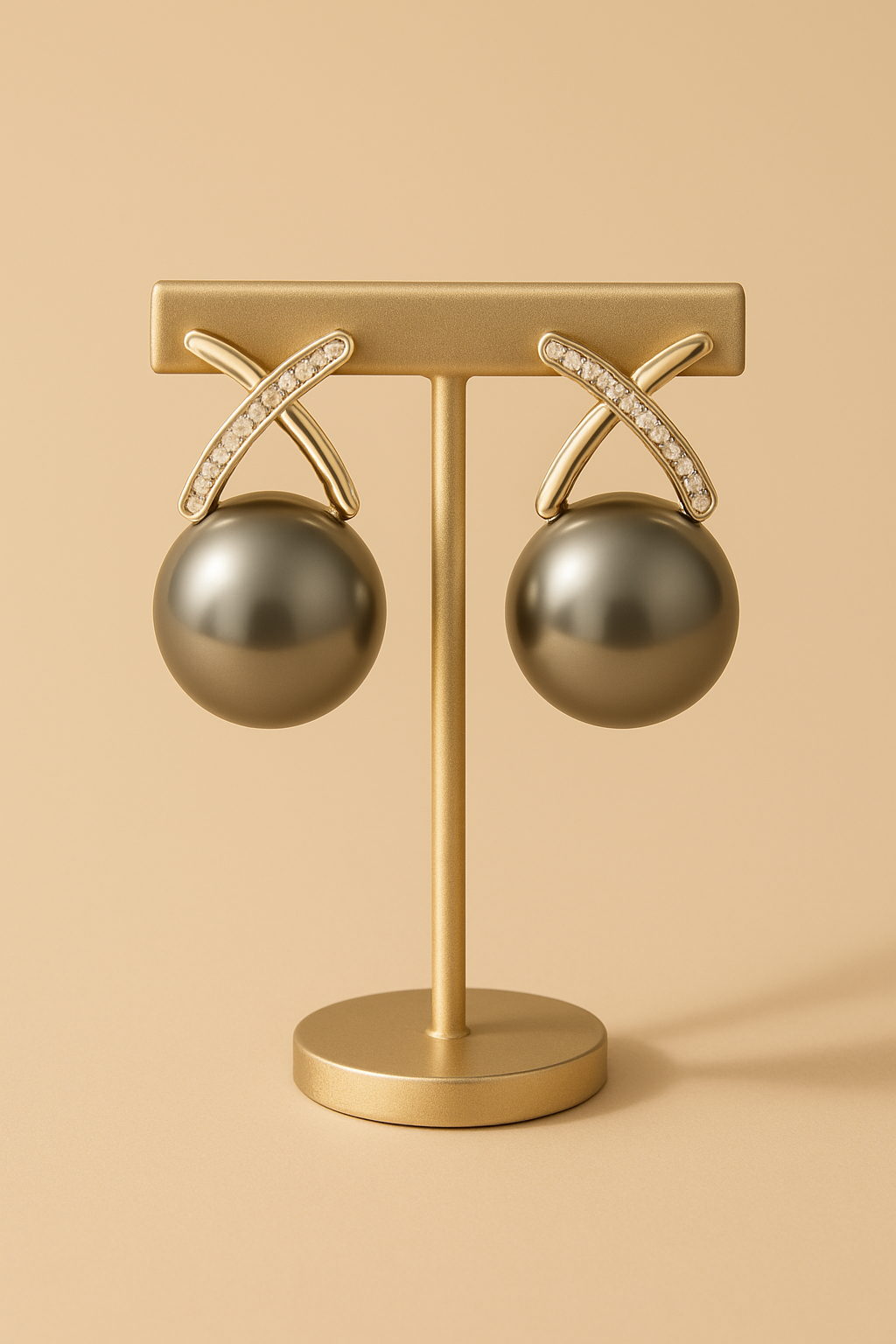 Soft Pearl Stud Earrings - stand