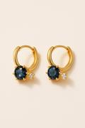 Gold Zircon Mini Hoops - studio