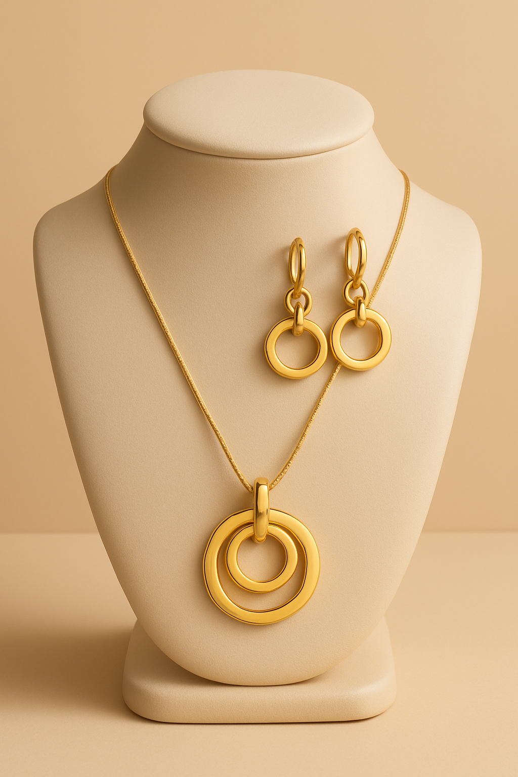 Soft Gold Pendant Set - stand