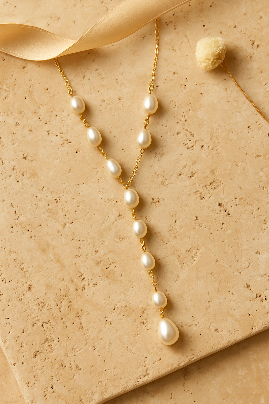 Pearl Glow Necklace - flat lay