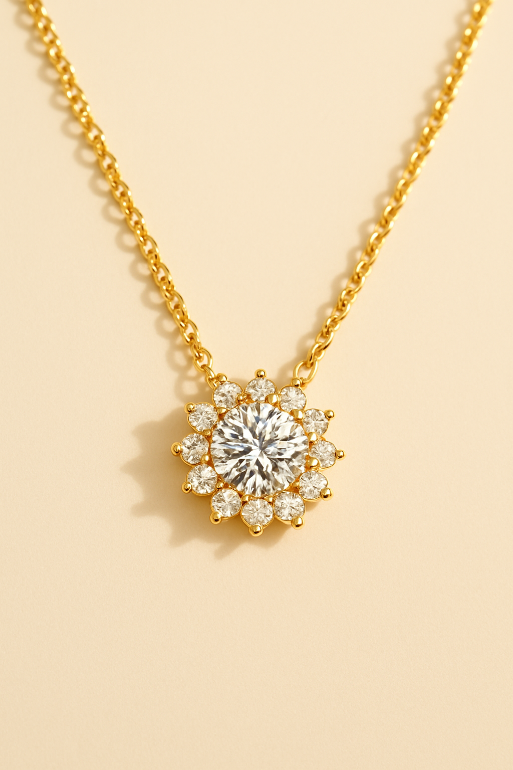 Sunburst Moissanite Necklace - studio