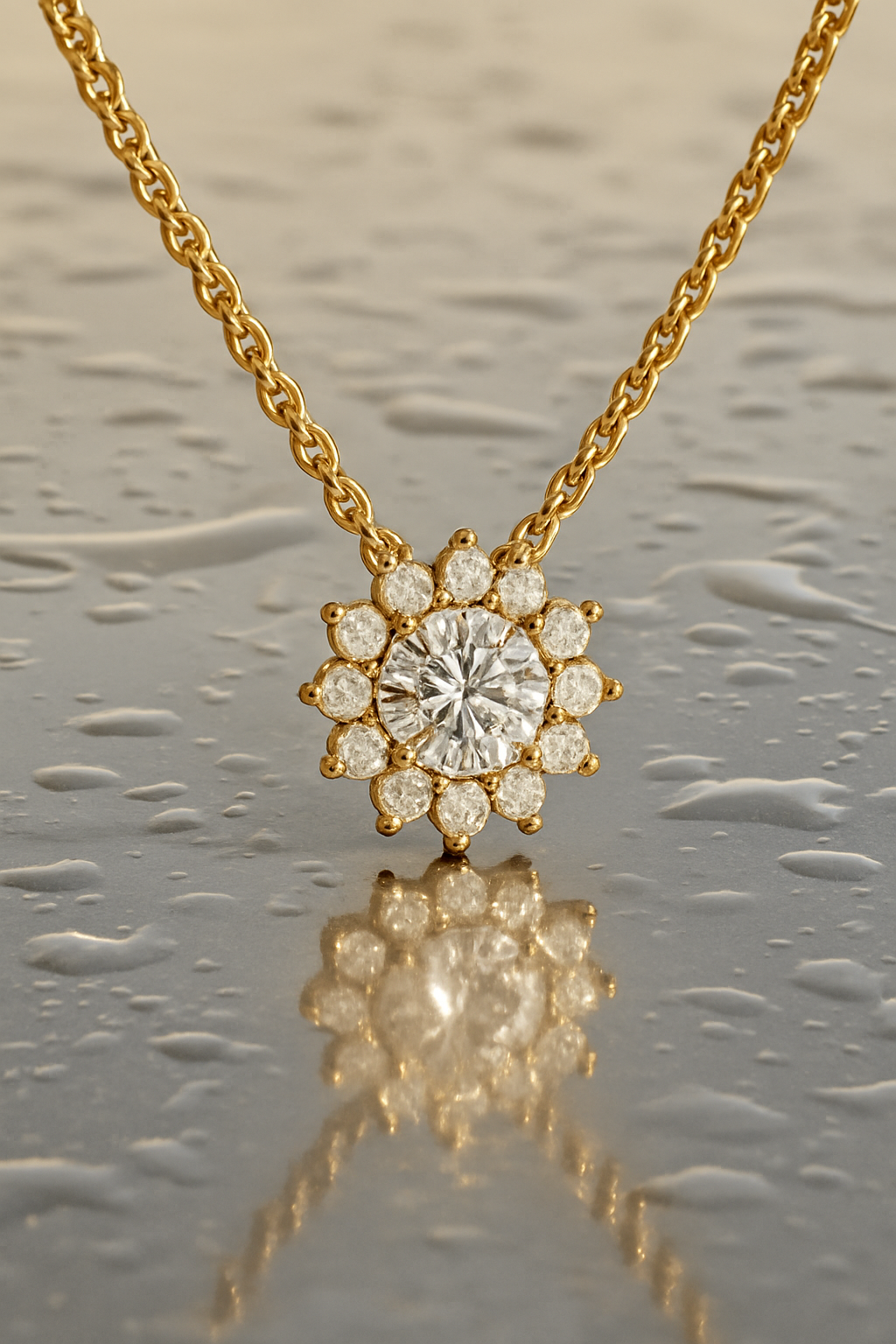 Sunburst Moissanite Necklace - water