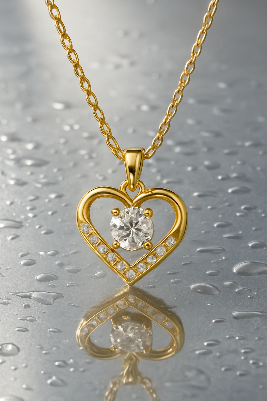 Soft Heart Necklace - water
