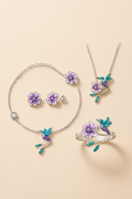 Purple Flower Jewelry Set - studio