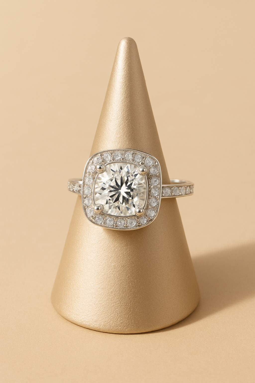 Silver CZ Statement Ring - stand