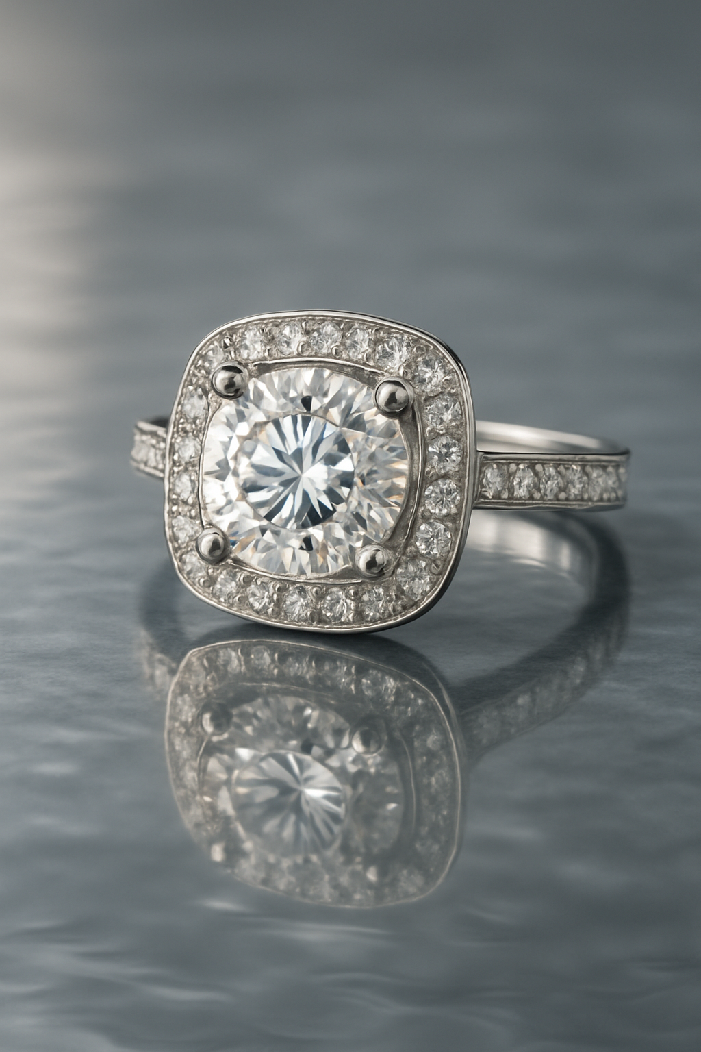 Silver CZ Statement Ring - water