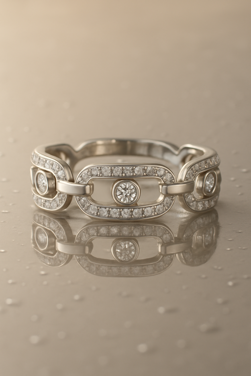 Paperclip Link Ring - water