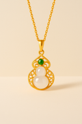 Jade Gourd Pendant Necklace - studio
