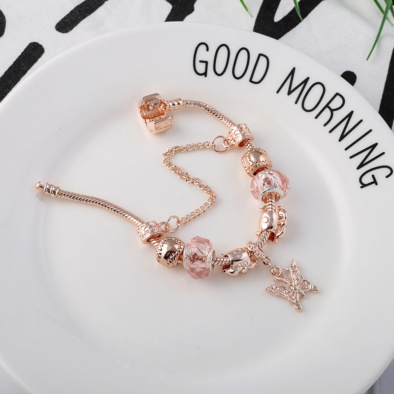 Fashion Love Geometric Rose Gold Bracelet – Elegant Women’s Jewelry