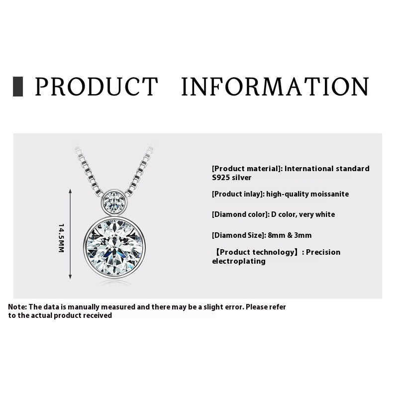 Elegant Water Drop Diamond Pendant Necklace – 925 Silver Jewelry