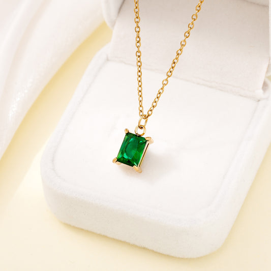 Elegant Square Pendant Necklace – Gold Plated Jewelry for Women
