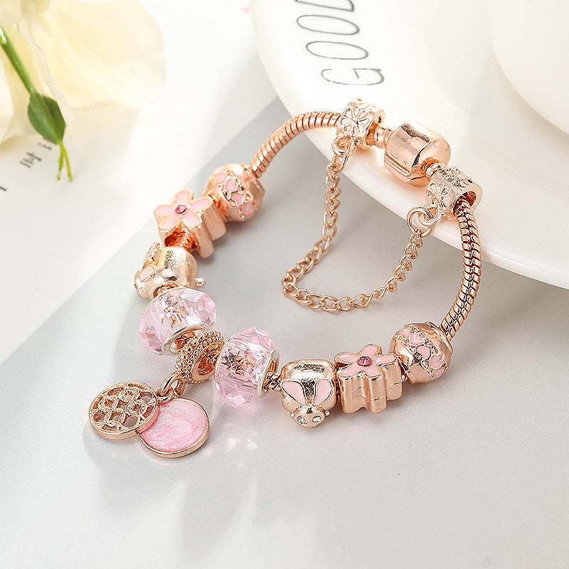 Fashion Love Geometric Rose Gold Bracelet – Elegant Women’s Jewelry