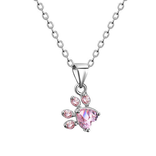 Elegant Cat Paw Jewelry Set – Necklace, Ring, Earrings & Bracelet