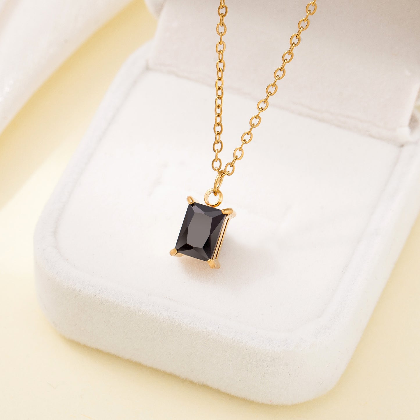 Elegant Square Pendant Necklace – Gold Plated Jewelry for Women