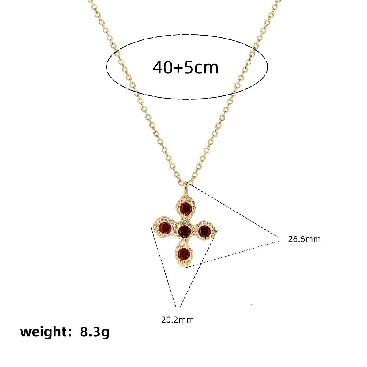 Light Luxury Floral Cross Pendant – Elegant Zircon Necklace