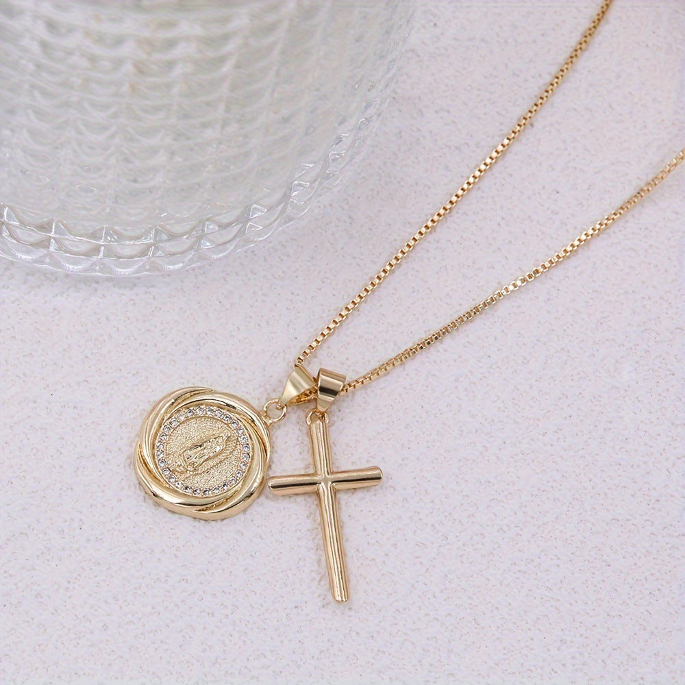 Inlaid Zircon Women's Simple Stylish Pendant Necklace