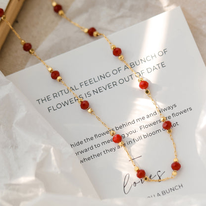 Red Spinel Bead Necklace