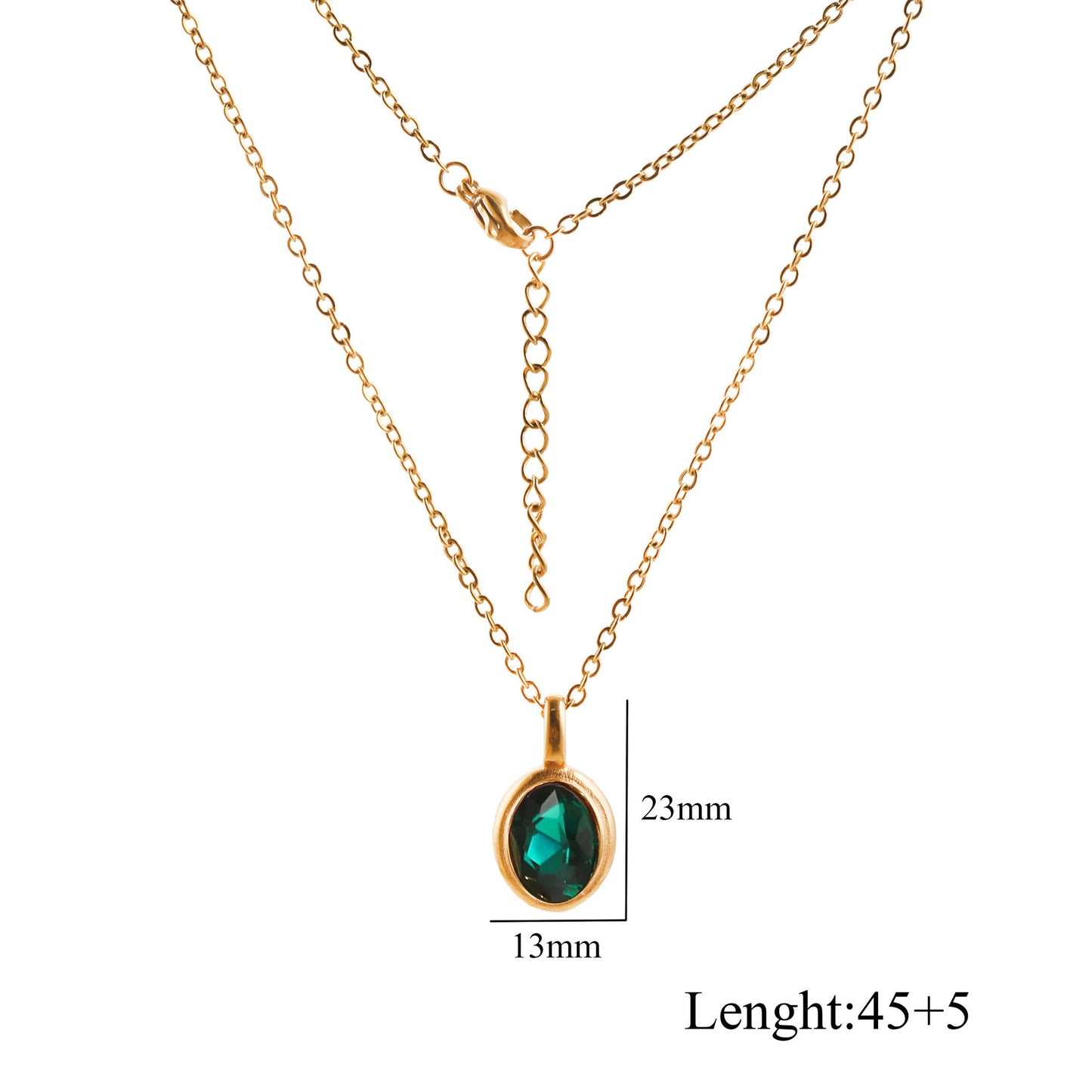 Oval Gem Clavicle Necklace