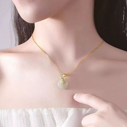 Jade Rose Pendant Necklace