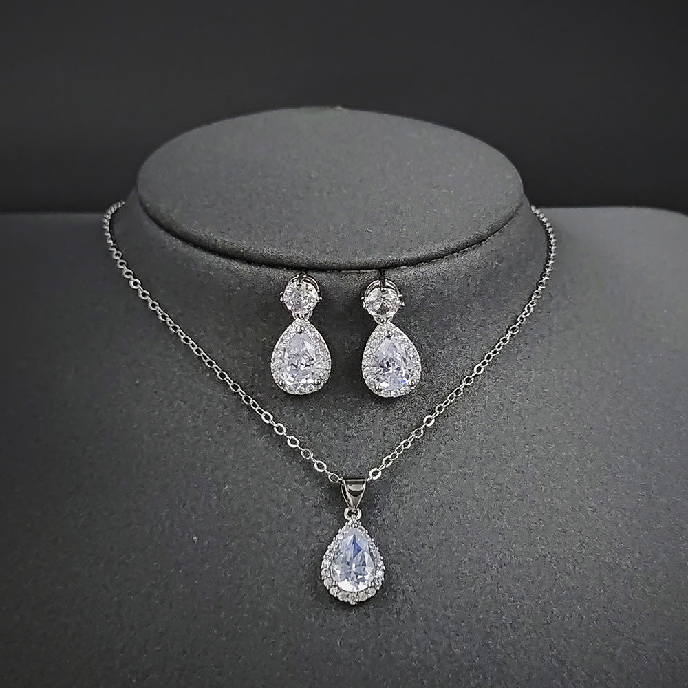 Pear Cut Zircon Jewelry Set