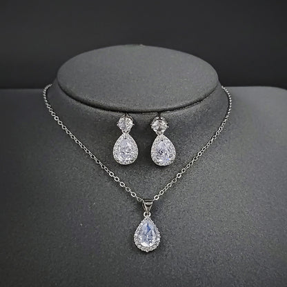 Pear Cut Zircon Jewelry Set
