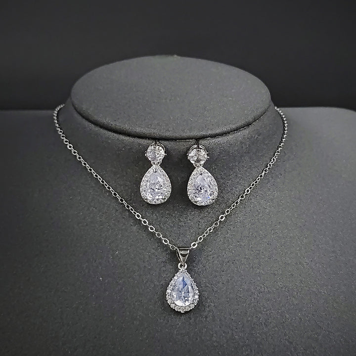 Pear Cut Zircon Jewelry Set