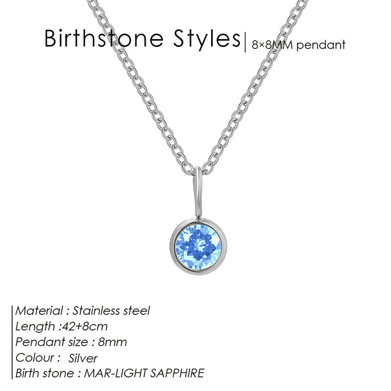 Birthstone Pendant Necklace – Colorful Rhinestone Jewelry by Month