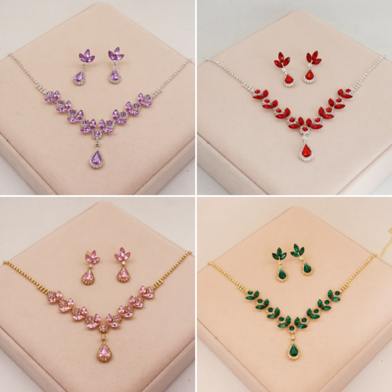 Amethyst Crystal Jewelry Set