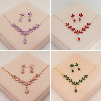 Amethyst Crystal Jewelry Set