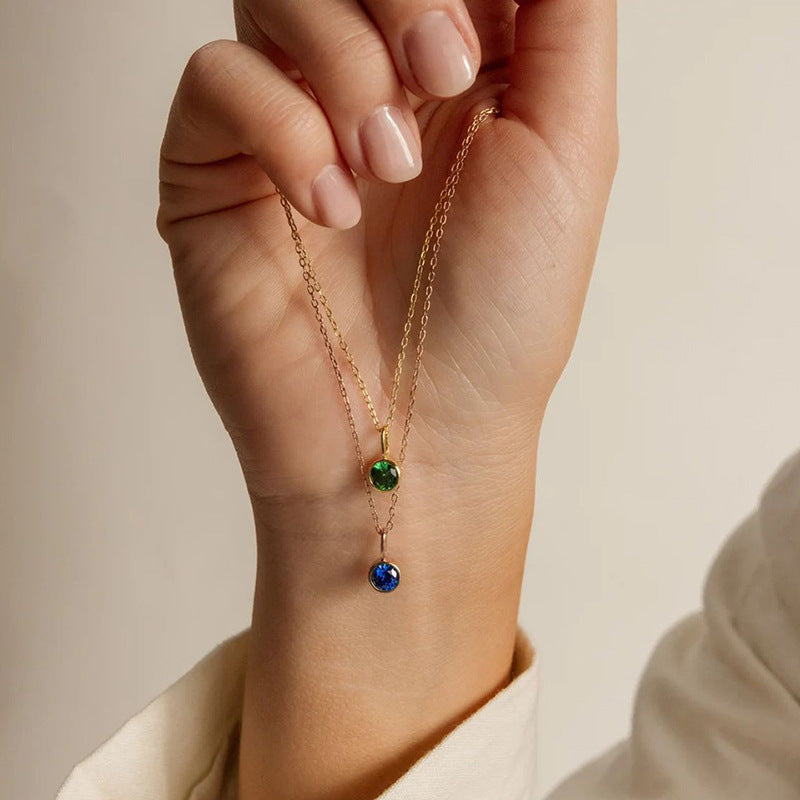 Birthstone Pendant Necklace – Colorful Rhinestone Jewelry by Month