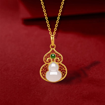 Jade Gourd Pendant Necklace
