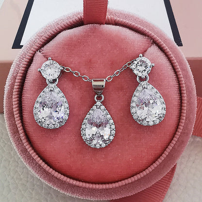Pear Cut Zircon Jewelry Set