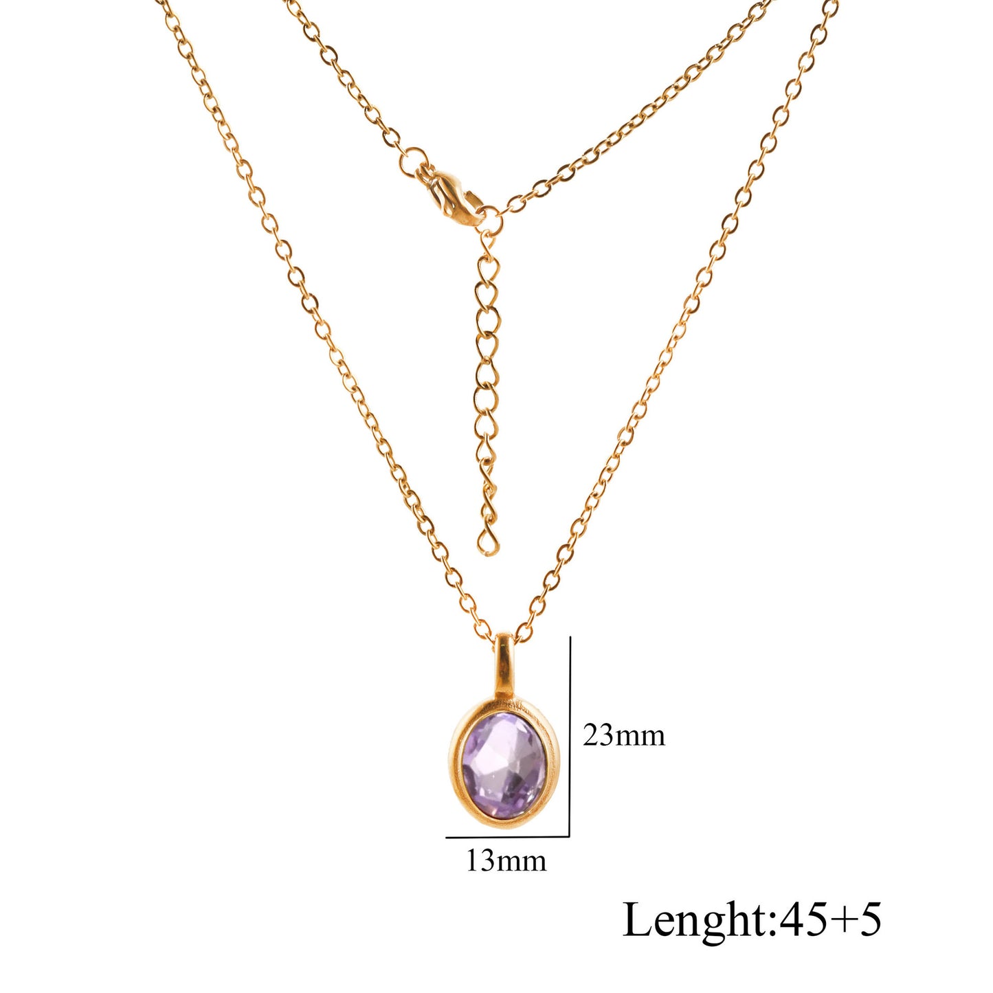 Oval Gem Clavicle Necklace