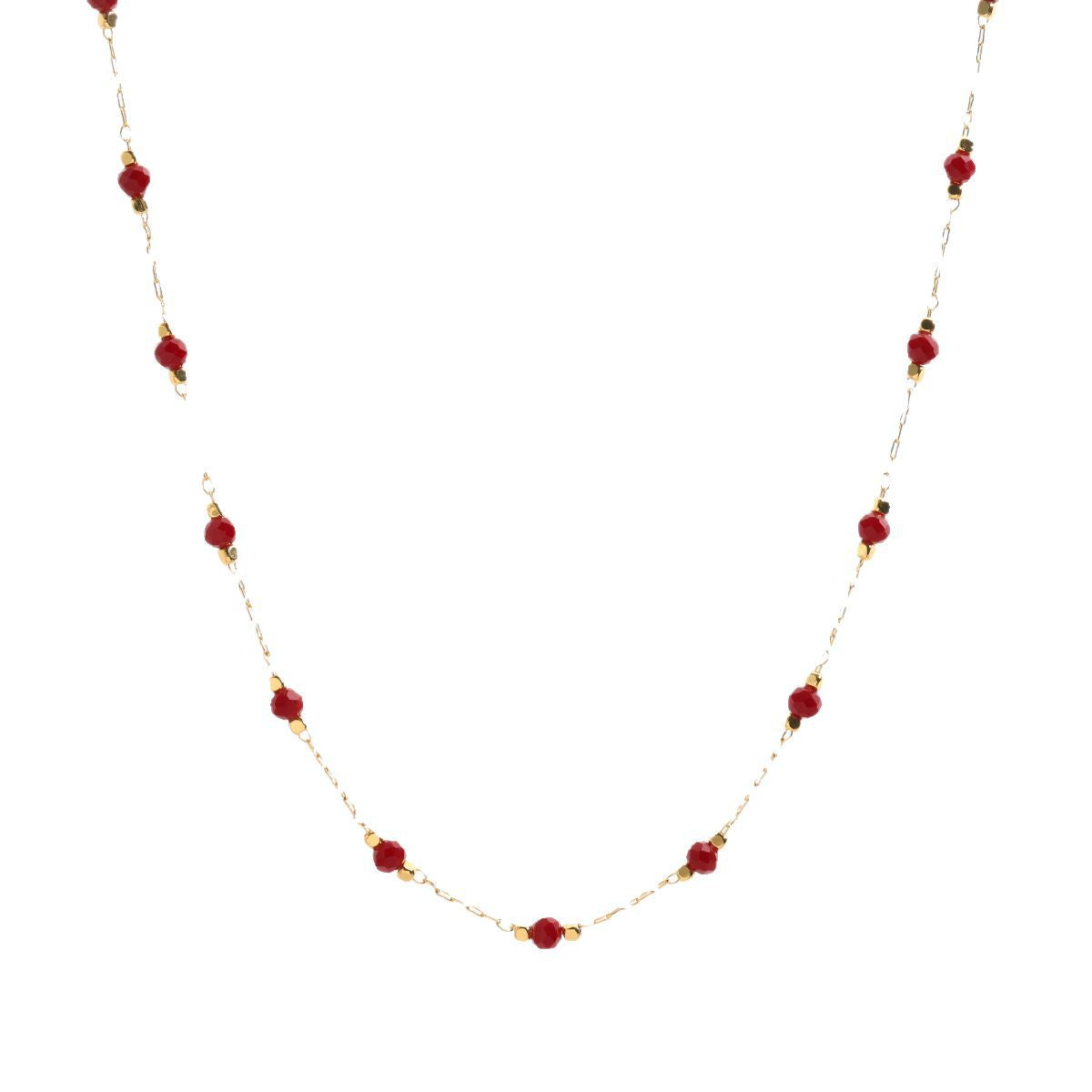 Red Spinel Bead Necklace