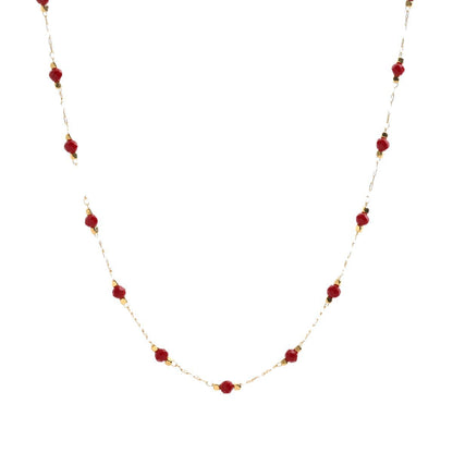 Red Spinel Bead Necklace