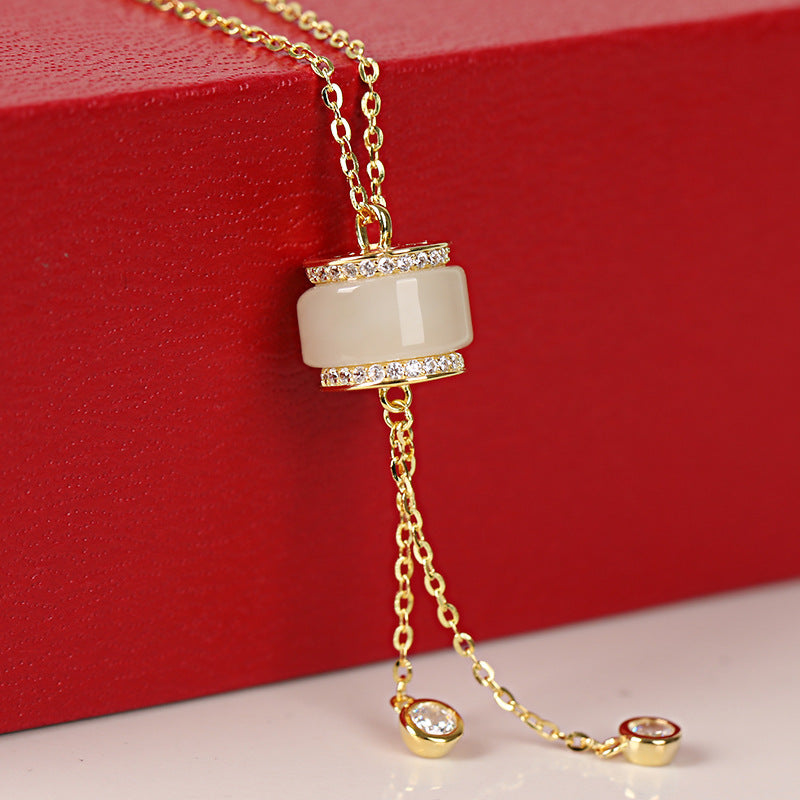 Jade Tassel Pendant Necklace