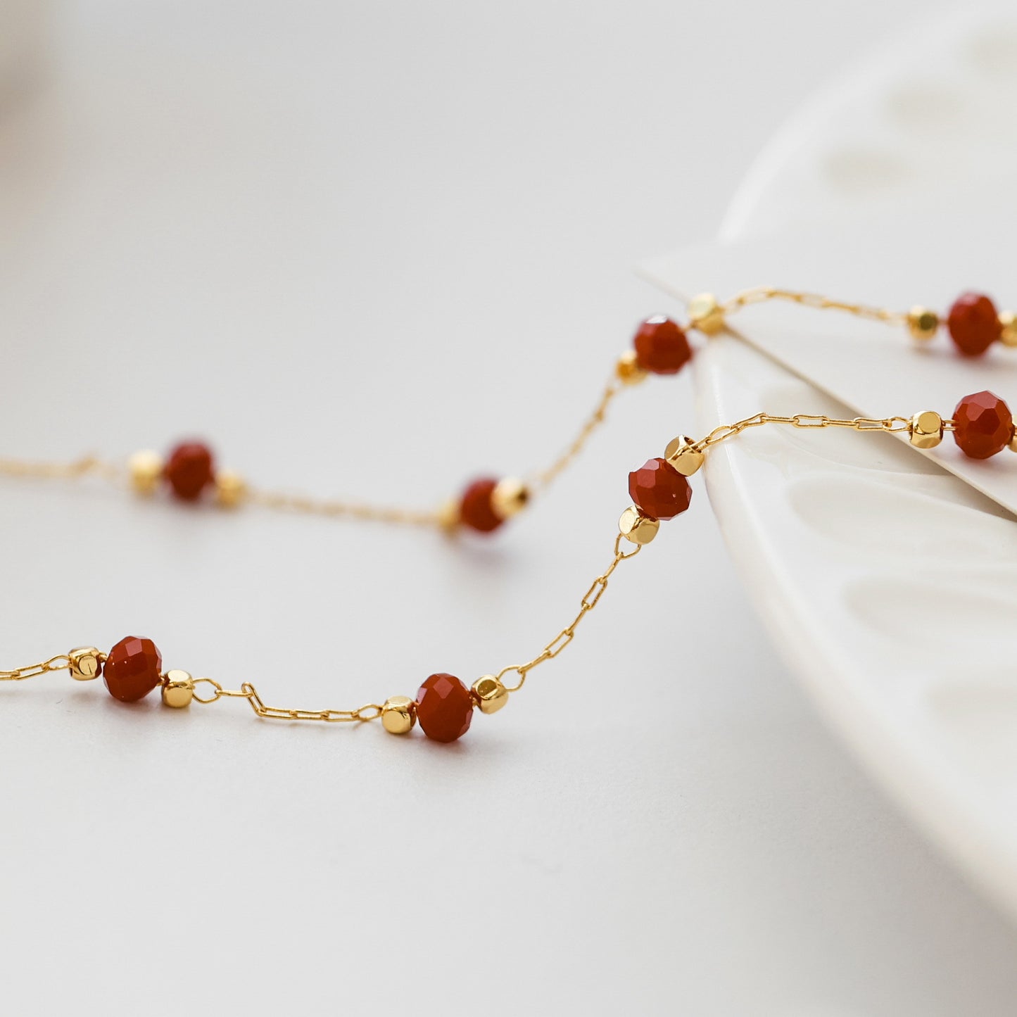 Red Spinel Bead Necklace