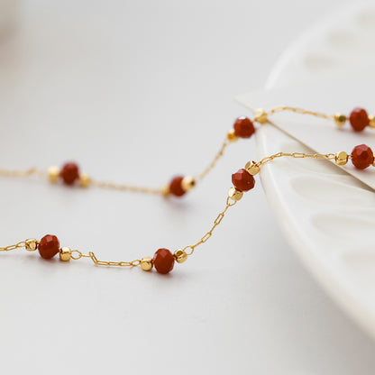 Red Spinel Bead Necklace