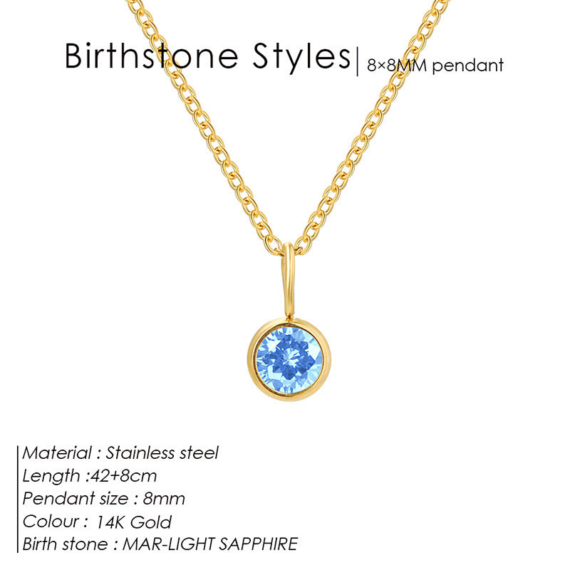 Birthstone Pendant Necklace – Colorful Rhinestone Jewelry by Month