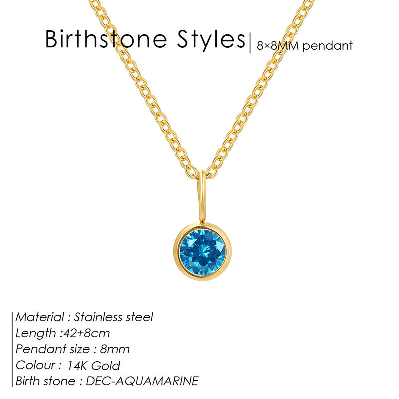 Birthstone Pendant Necklace – Colorful Rhinestone Jewelry by Month