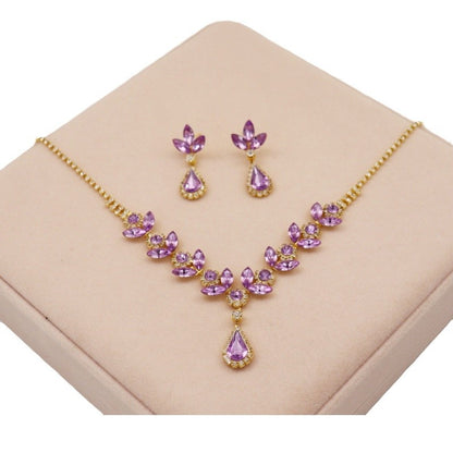 Amethyst Crystal Jewelry Set