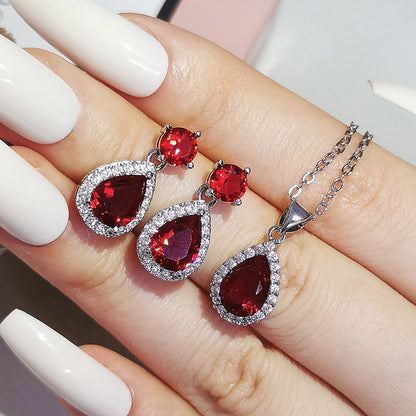 Pear Cut Zircon Jewelry Set