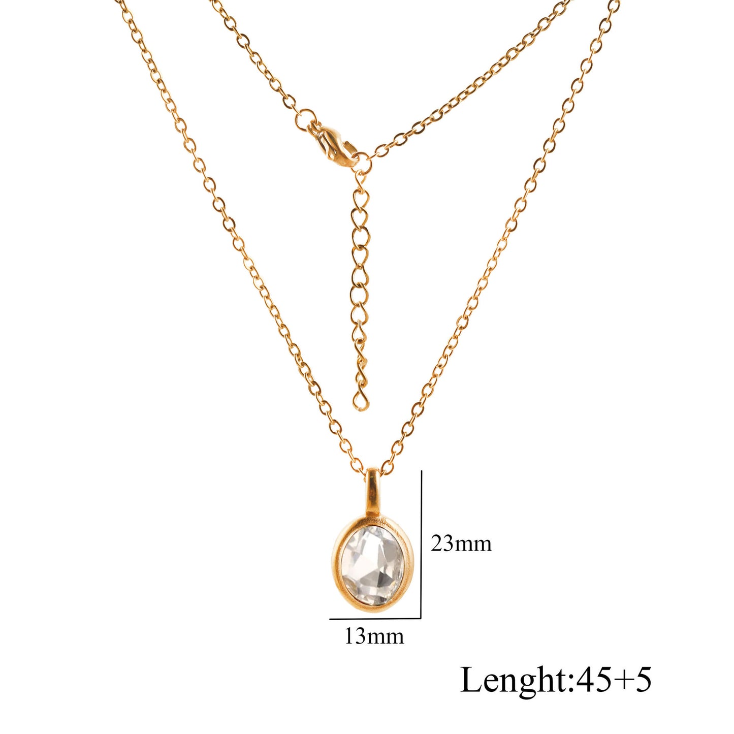 Oval Gem Clavicle Necklace